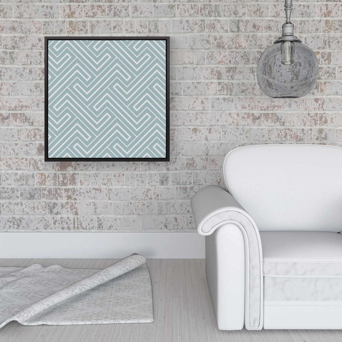 Geometric Modern Ornment Framed Canvas