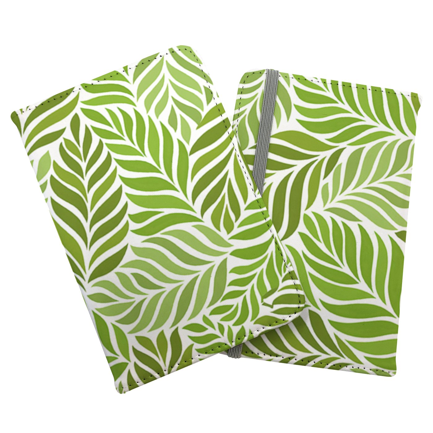 Green Leaf Pattern Passport Cover