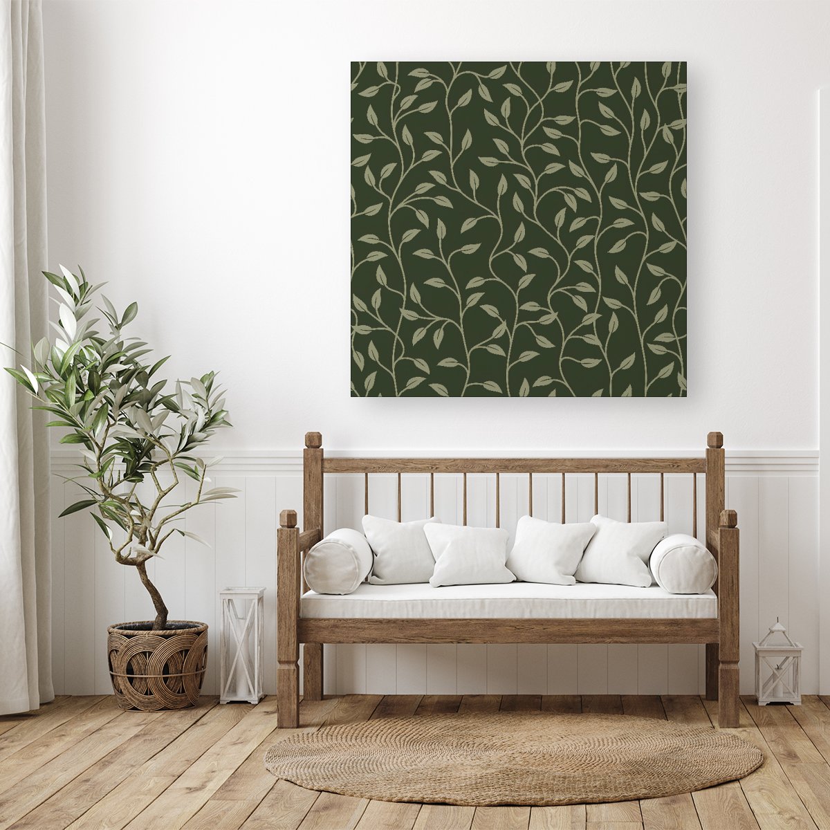 Green Shrub With Leaves Canvas