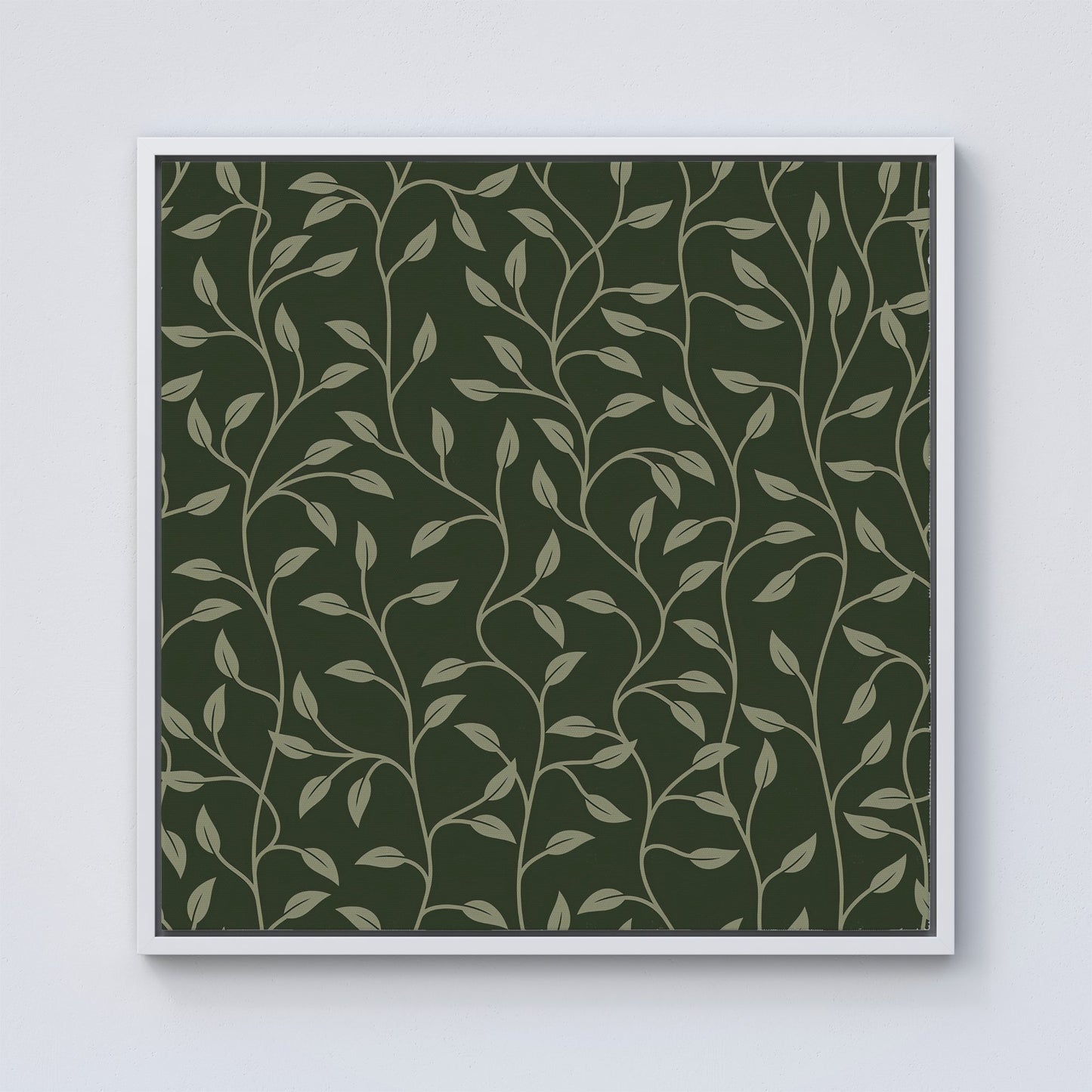 Green Shrub With Leaves Framed Canvas