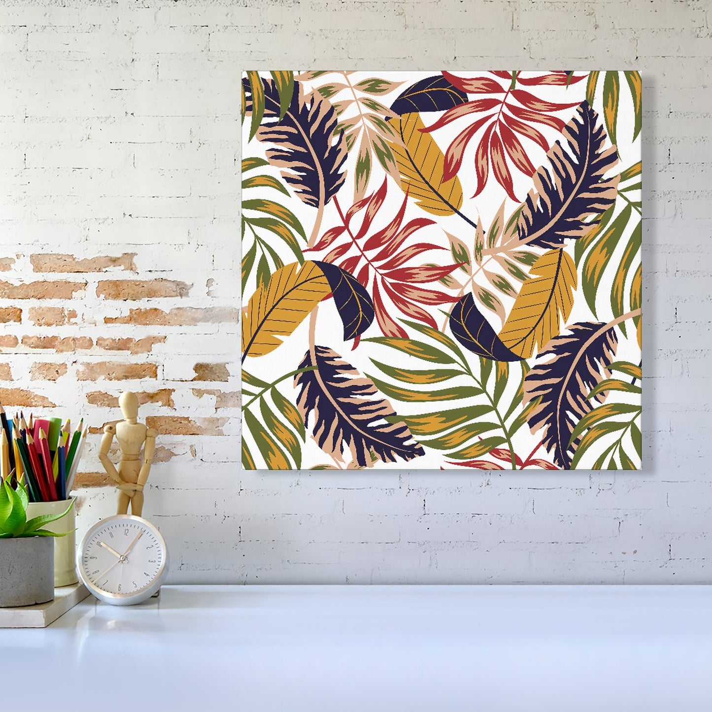 Hawaiian Style Jungle Leaves Canvas