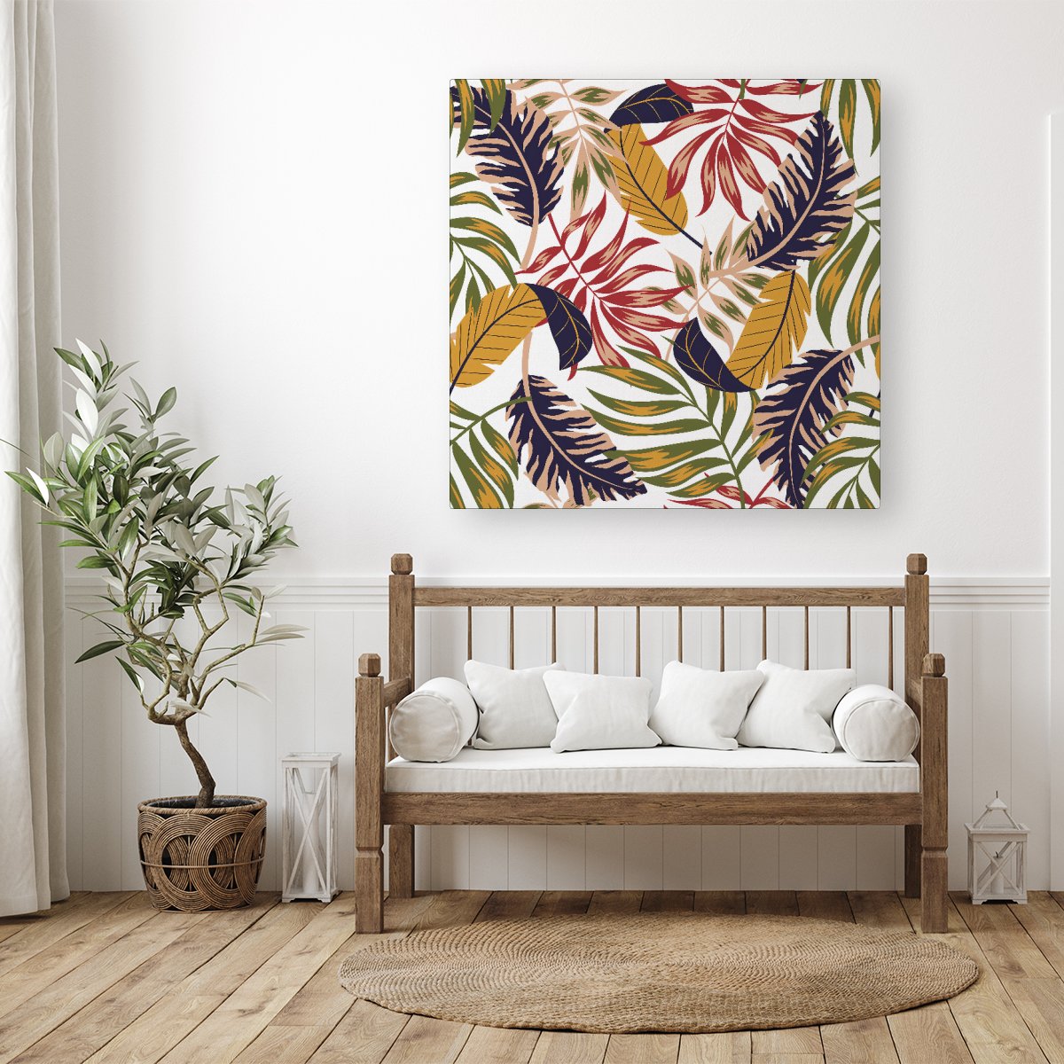 Hawaiian Style Jungle Leaves Canvas