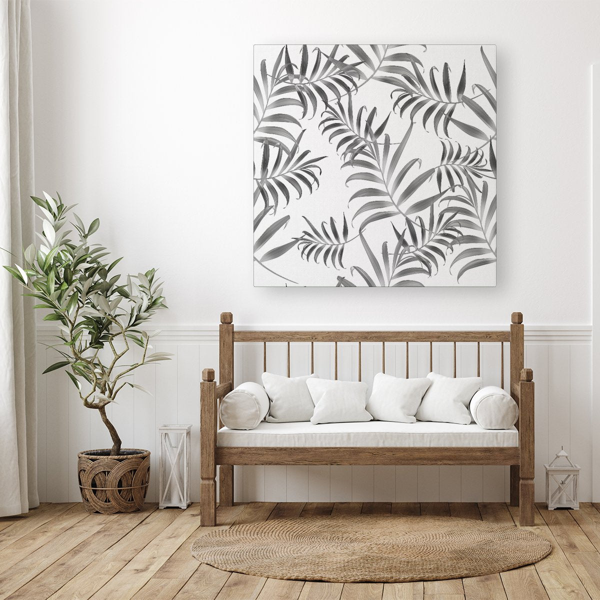 Hawaiian Style Palm Leaves Canvas