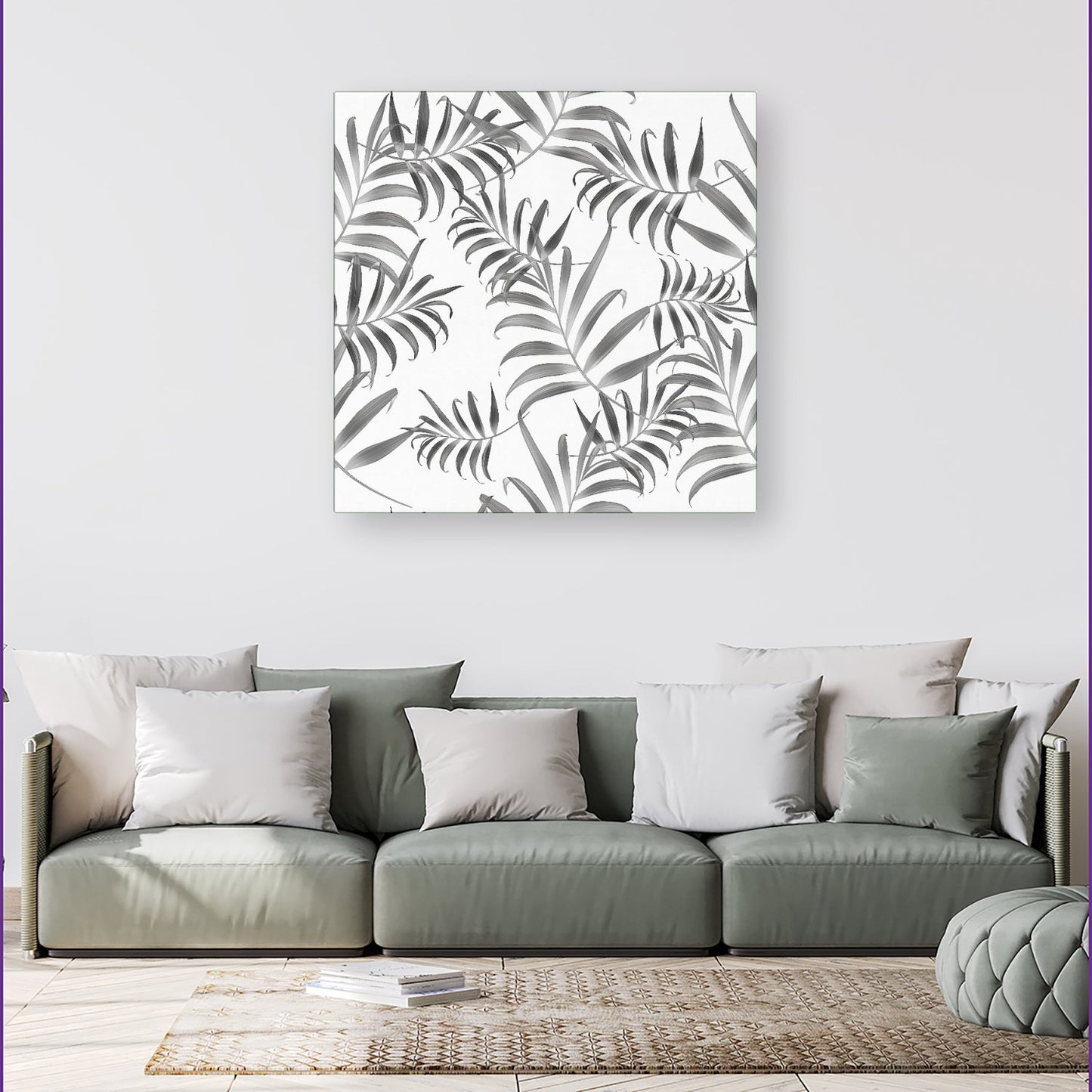 Hawaiian Style Palm Leaves Canvas