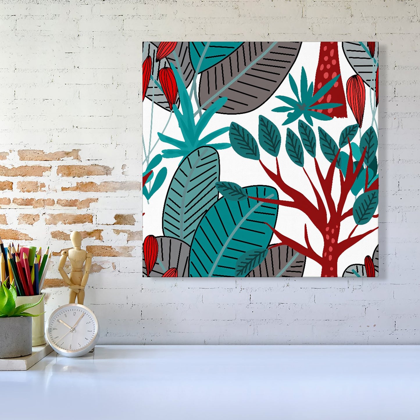 Jungle Exotic Summer Tropical Leaves Canvas