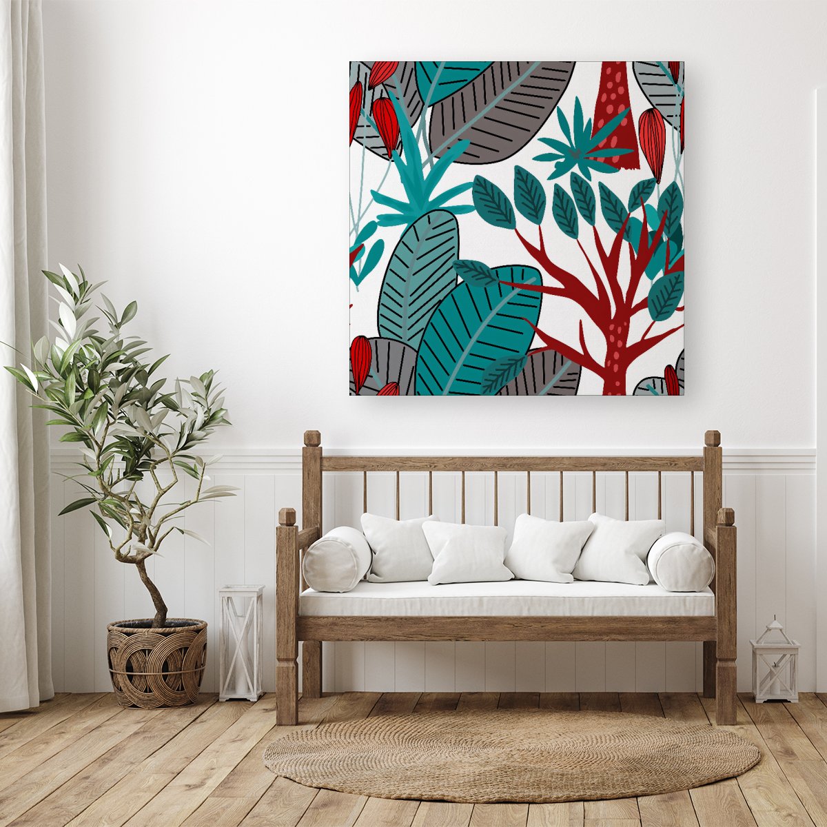 Jungle Exotic Summer Tropical Leaves Canvas