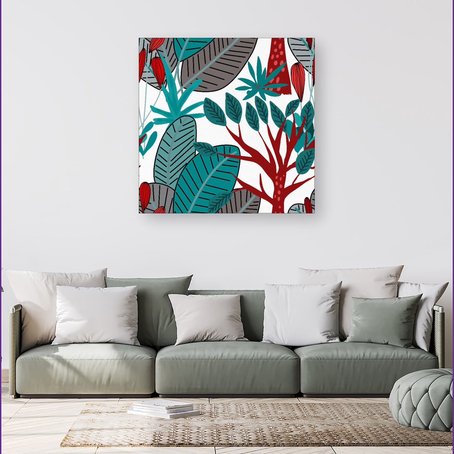 Jungle Exotic Summer Tropical Leaves Canvas