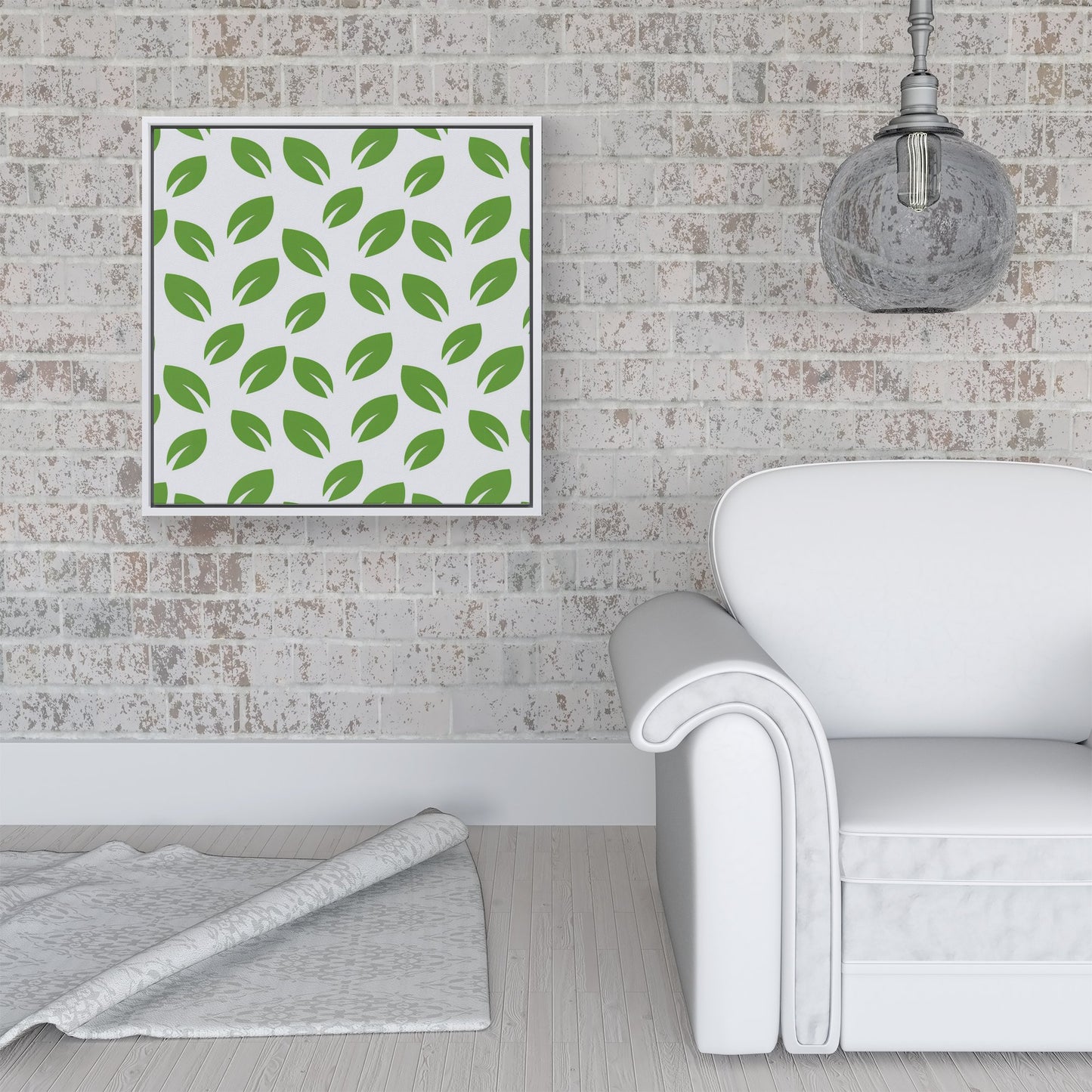 Leaves Pattern Framed Canvas
