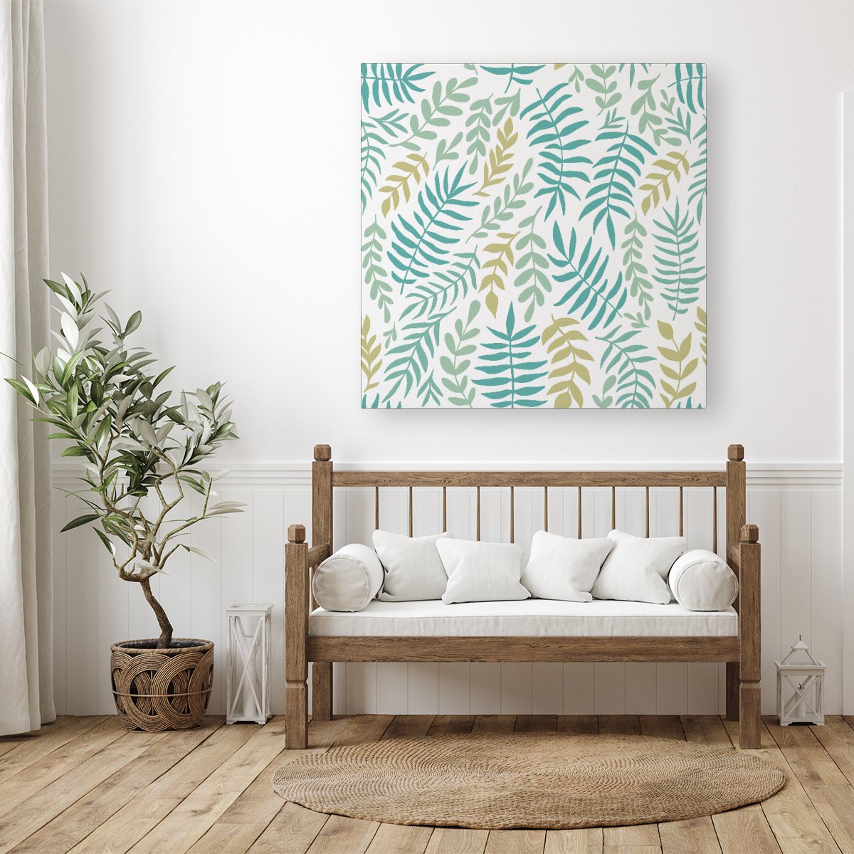 Multicolor Leafs And Branches Canvas