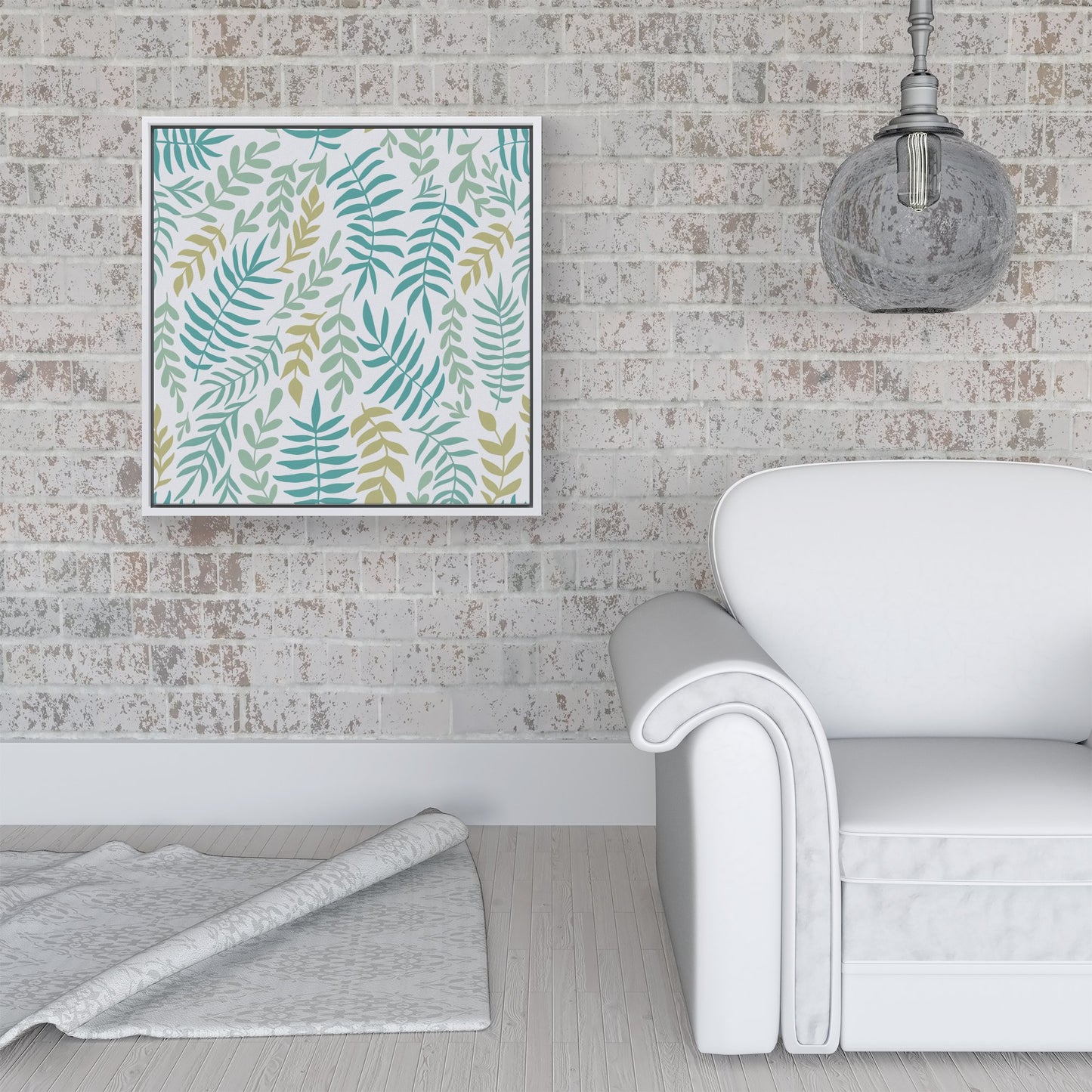 Multicolor Leafs And Branches Framed Canvas