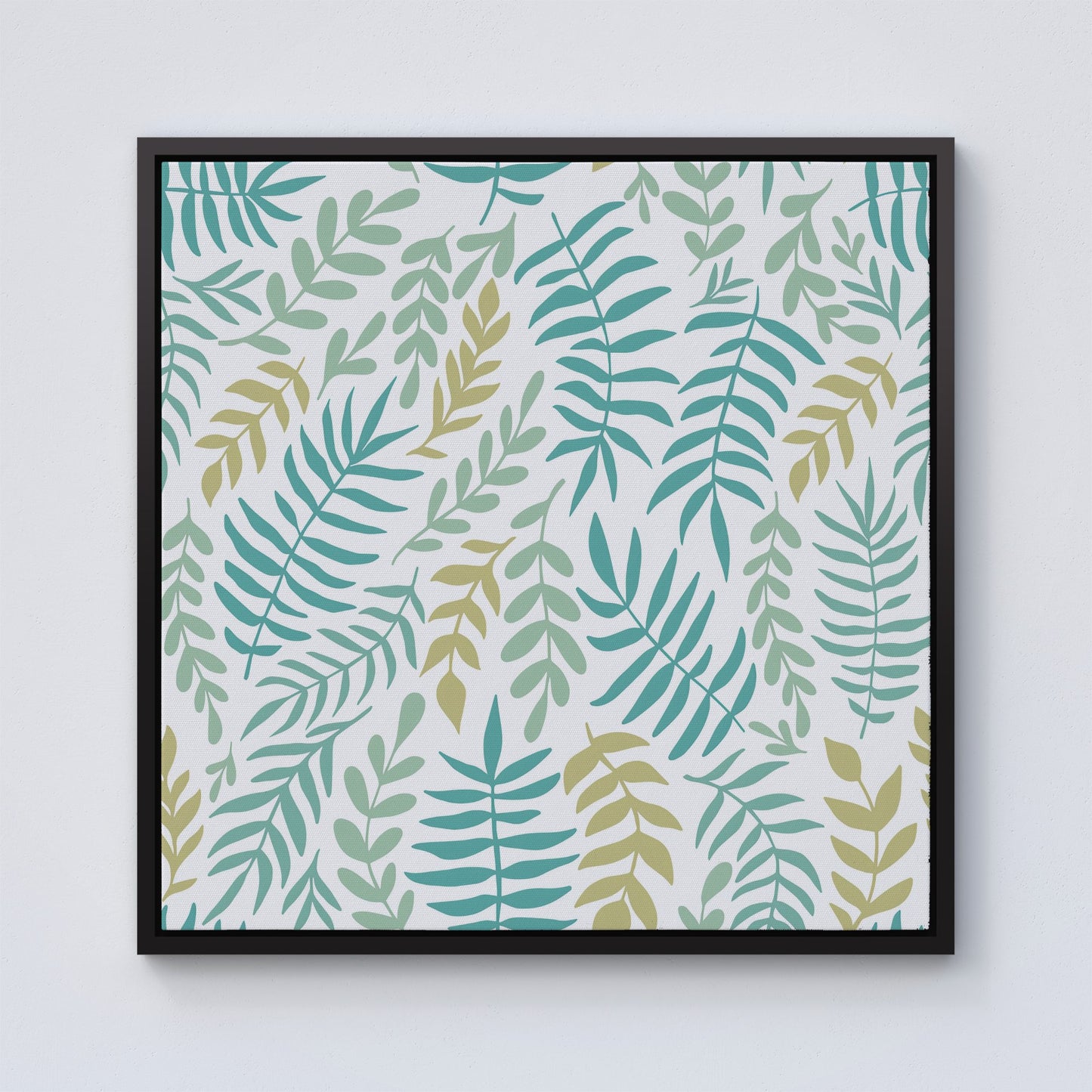 Multicolor Leafs And Branches Framed Canvas