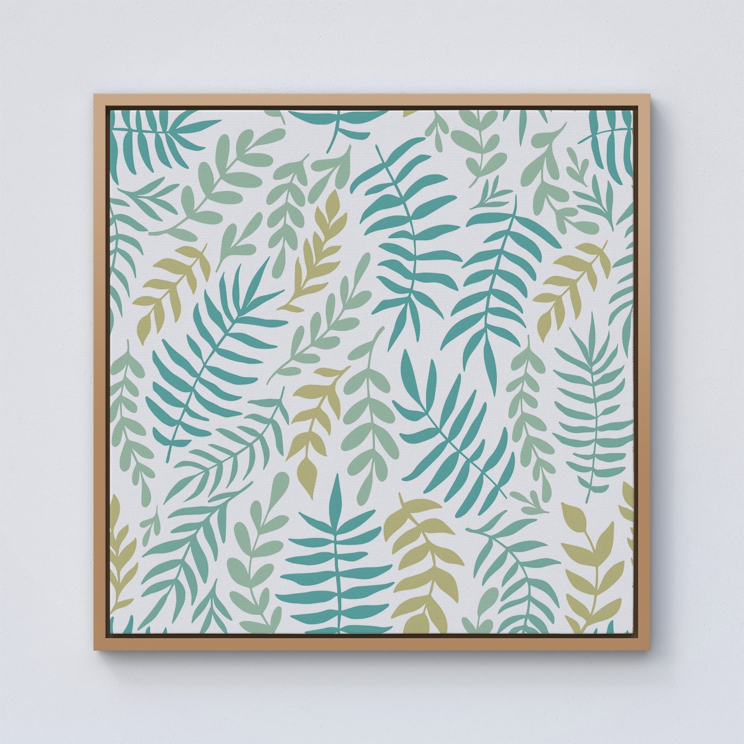 Multicolor Leafs And Branches Framed Canvas