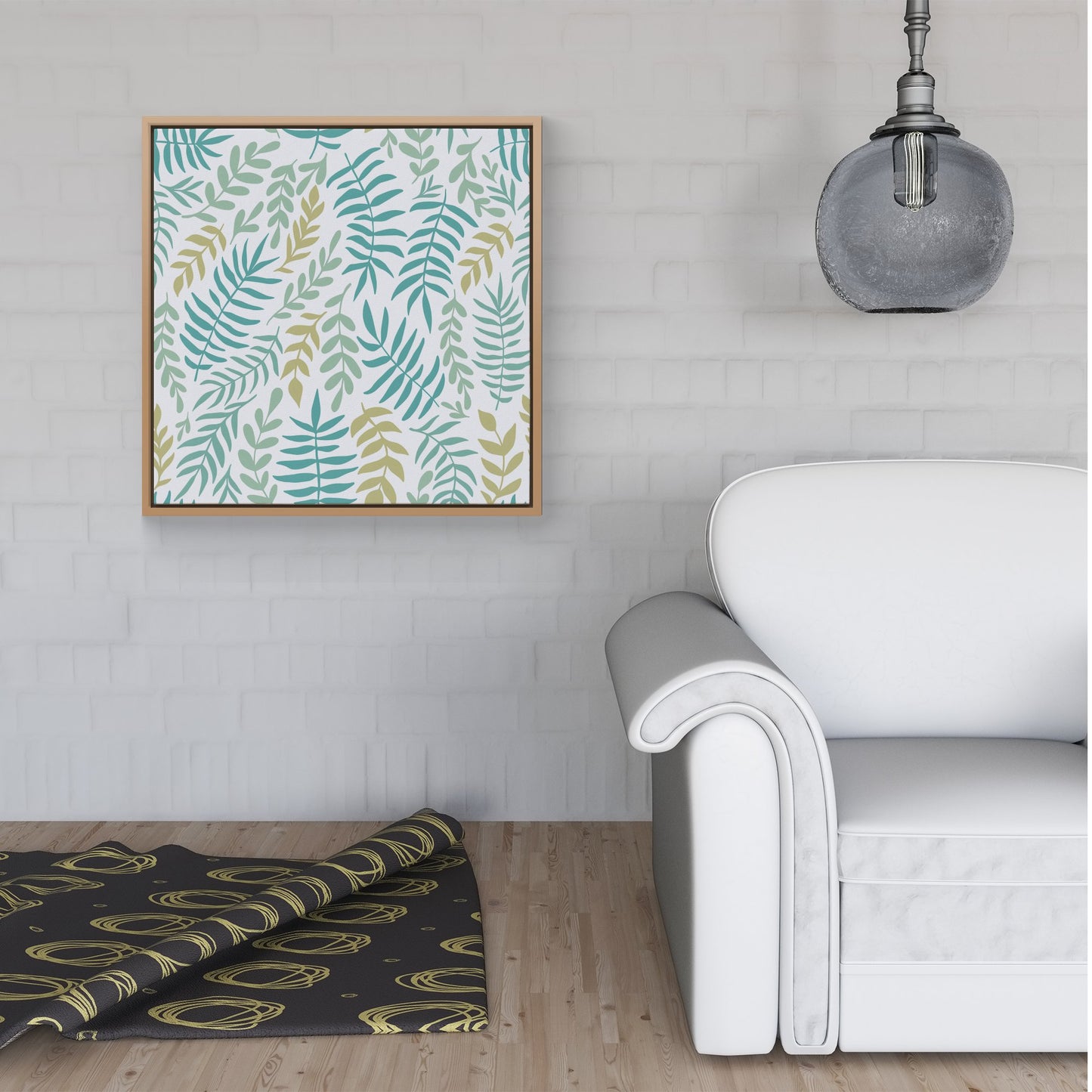Multicolor Leafs And Branches Framed Canvas