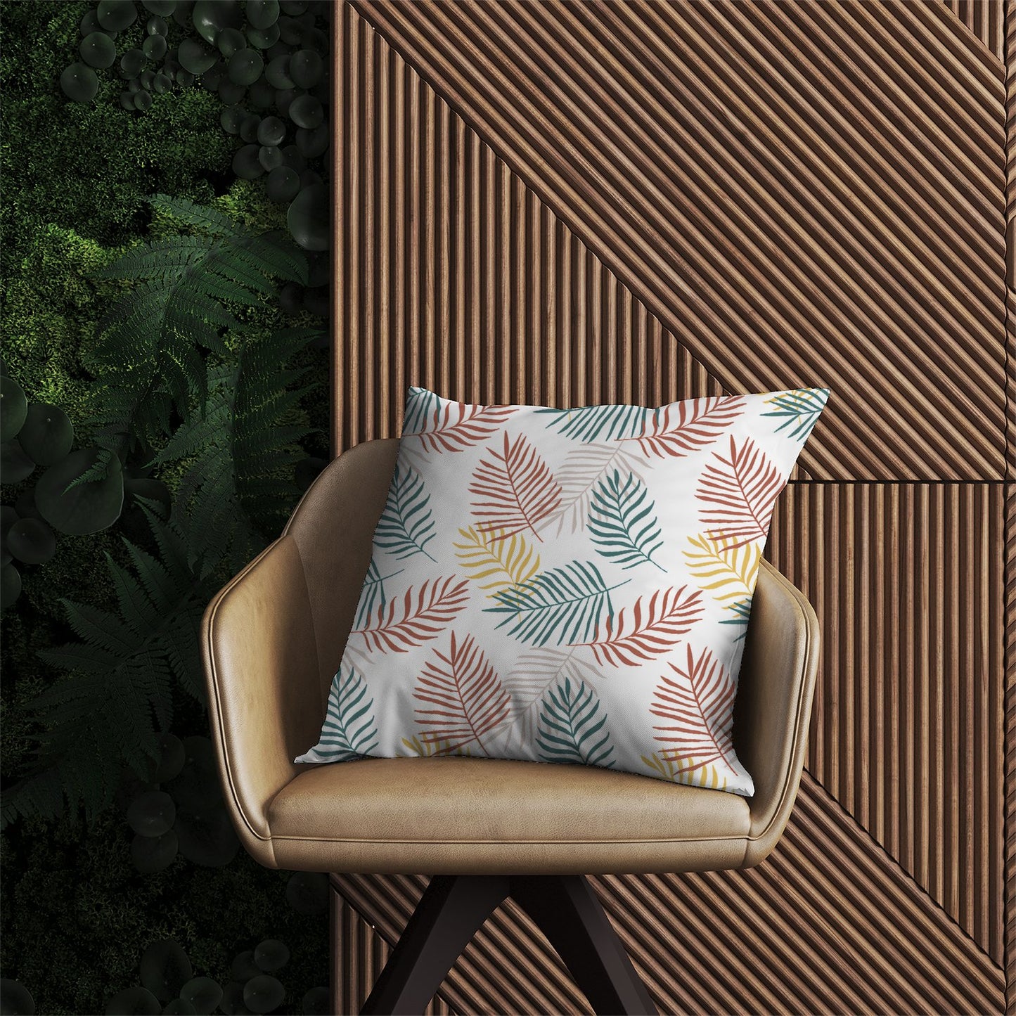 Palm Branches In Natural Colors Outdoor Cushion