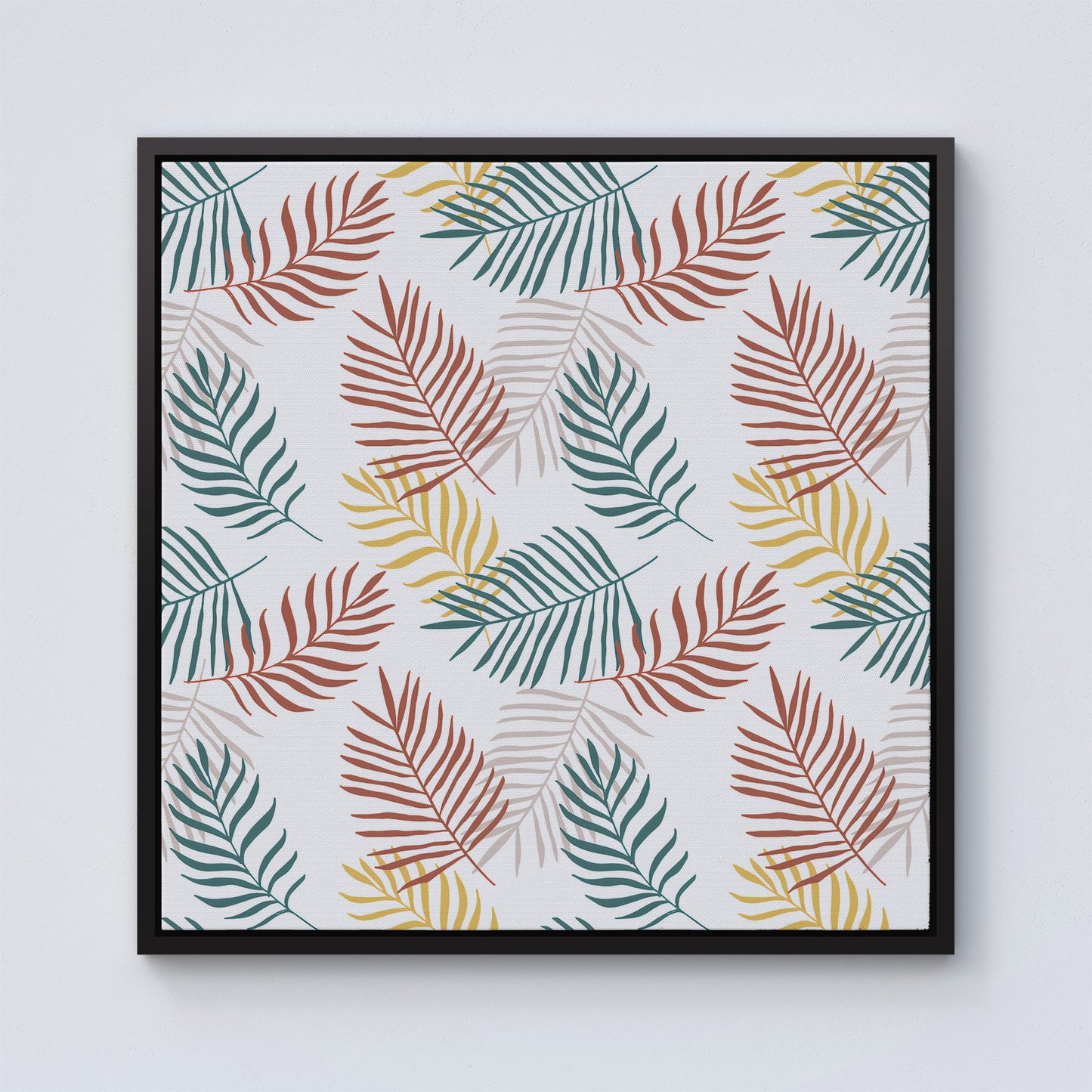 Palm Branches In Natural Colors Framed Canvas