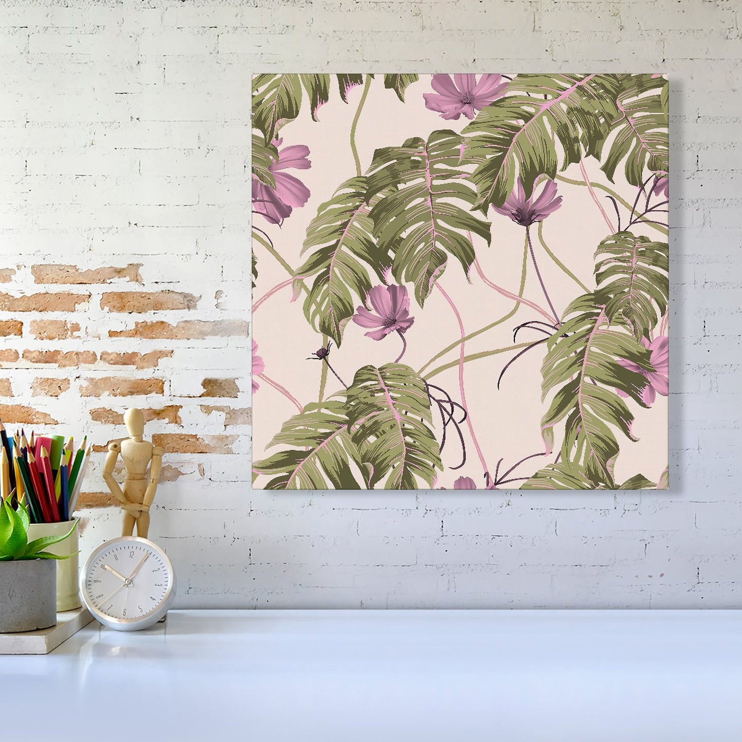 Pink Cosmos Flowers Canvas