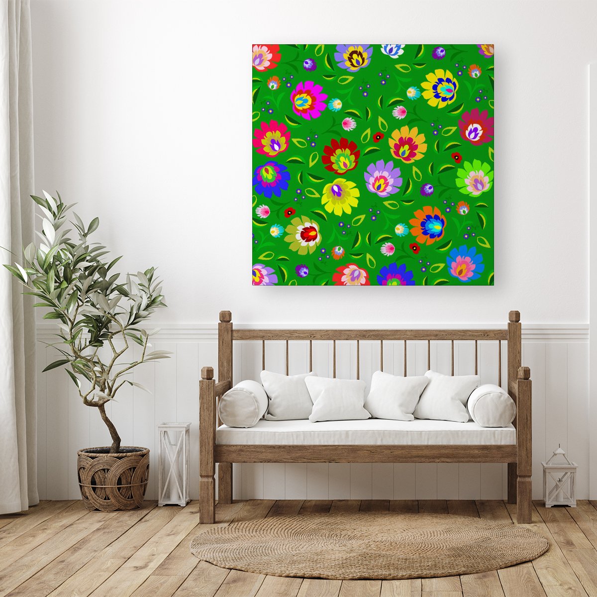 Polish Folk Floral Canvas