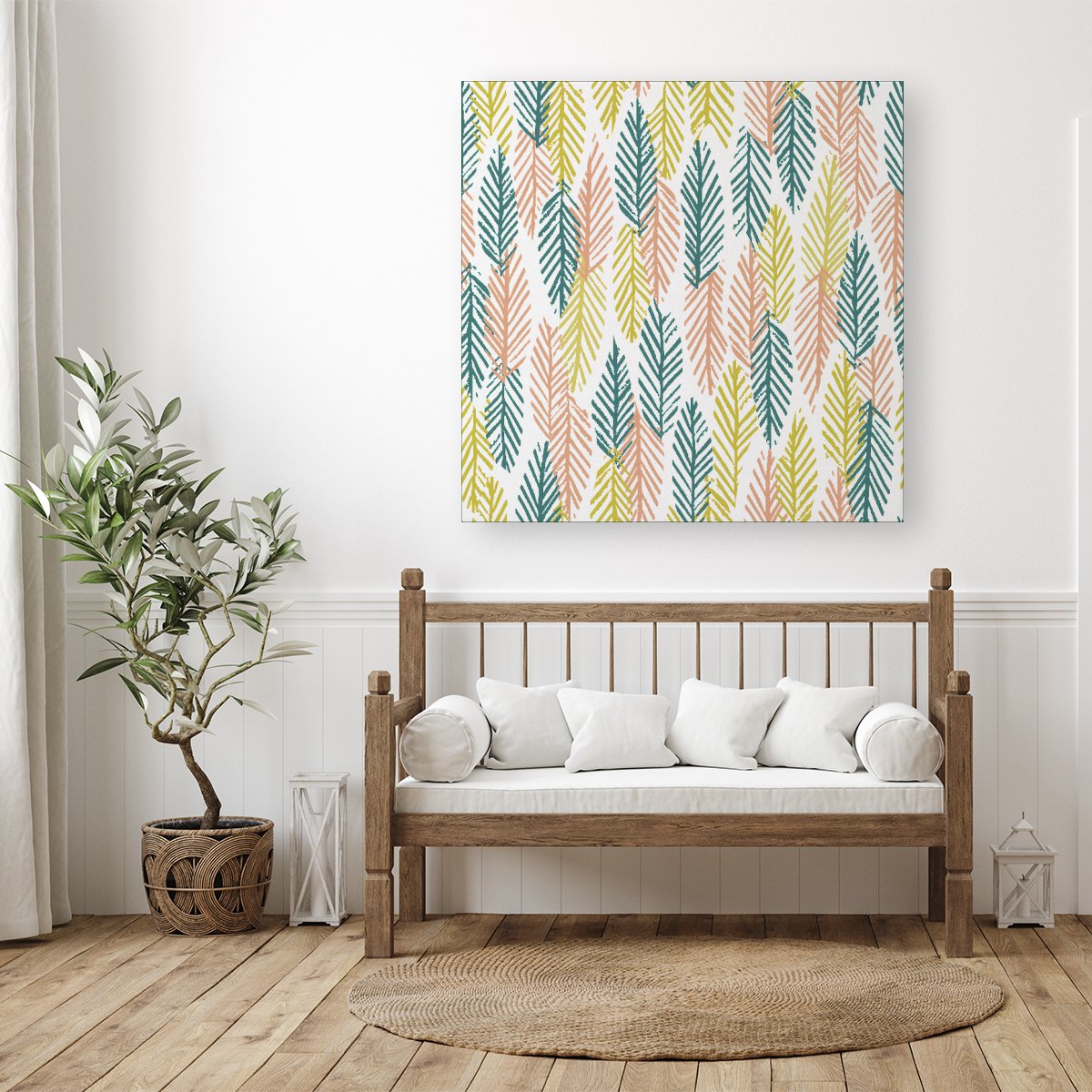 Scandinavian Style Foliage Canvas
