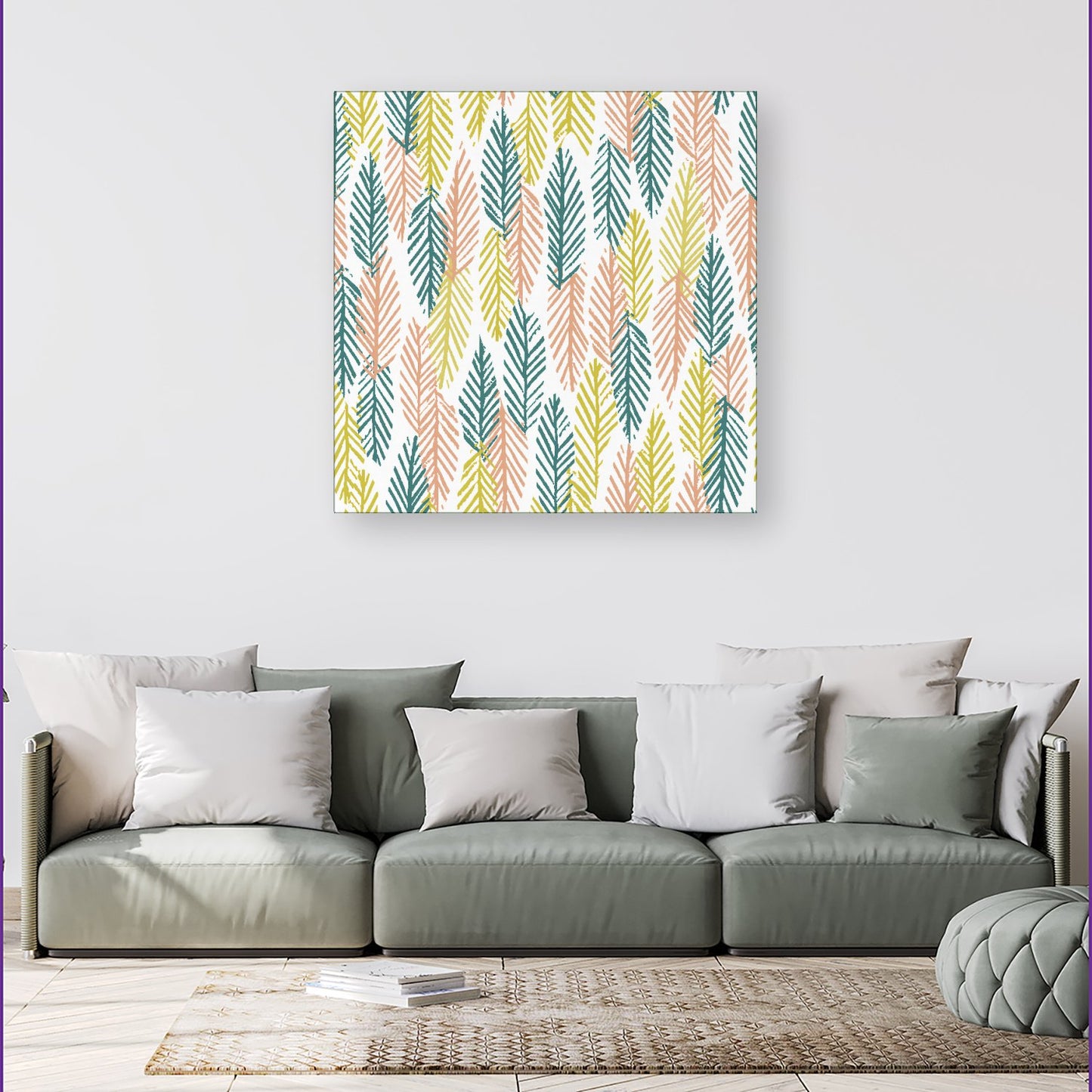 Scandinavian Style Foliage Canvas
