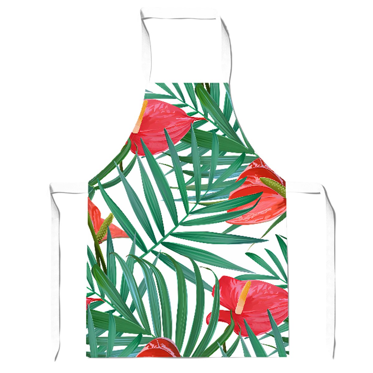 Tropical Flowers And Palm Leaves Apron