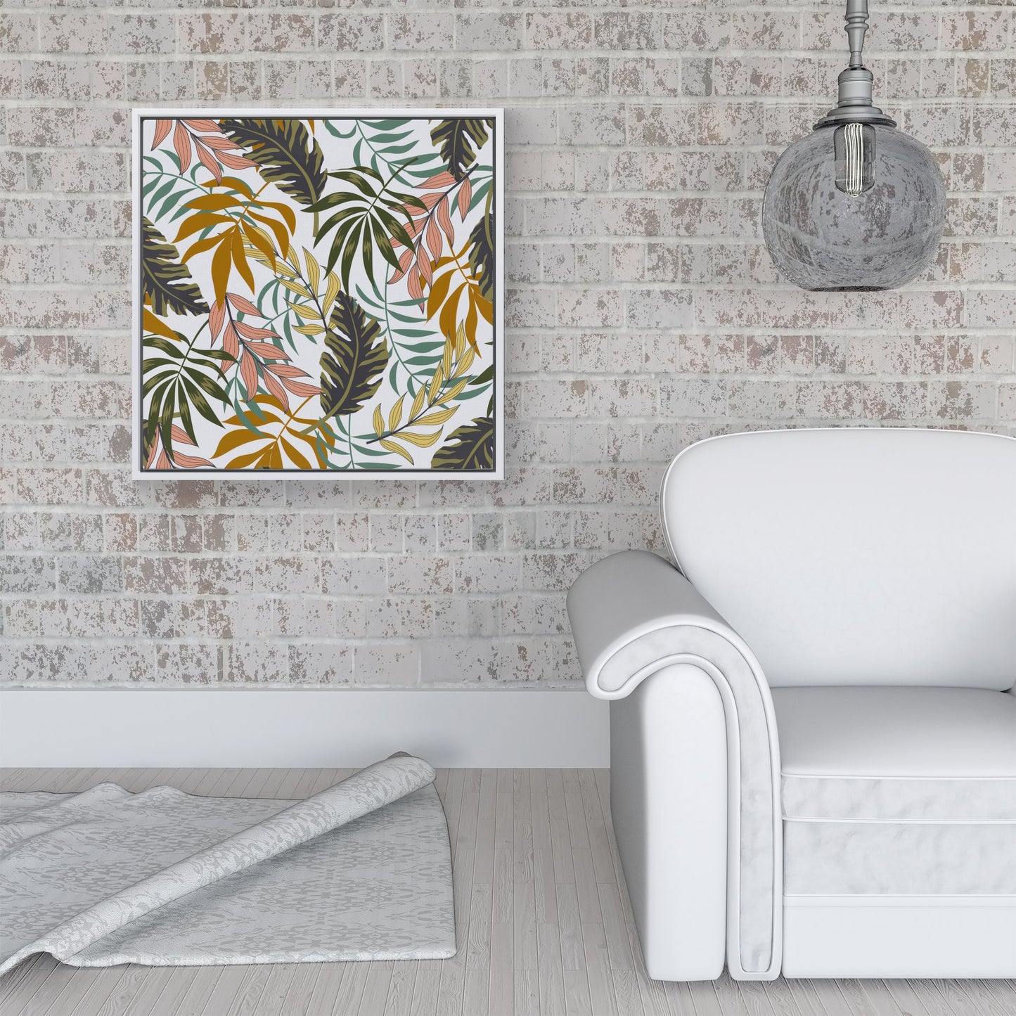 Tropical Leaves Framed Canvas