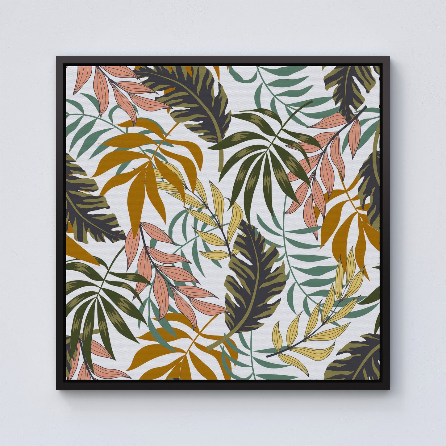 Tropical Leaves Framed Canvas