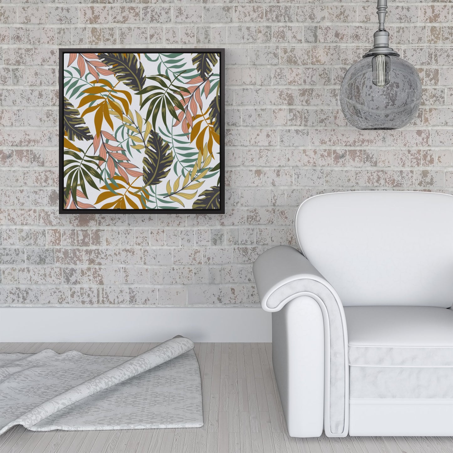 Tropical Leaves Framed Canvas