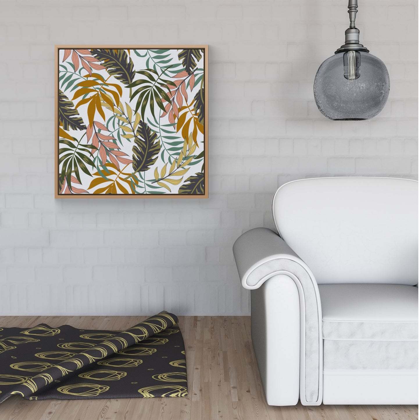 Tropical Leaves Framed Canvas