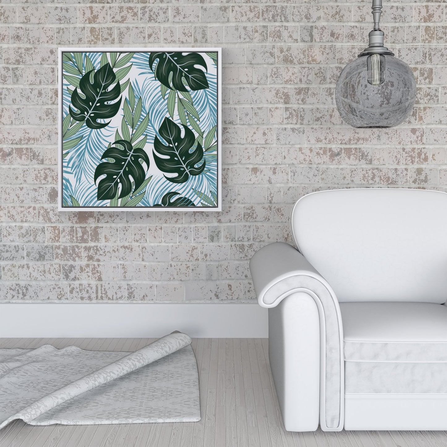 Tropical Pattern And Flowers Framed Canvas
