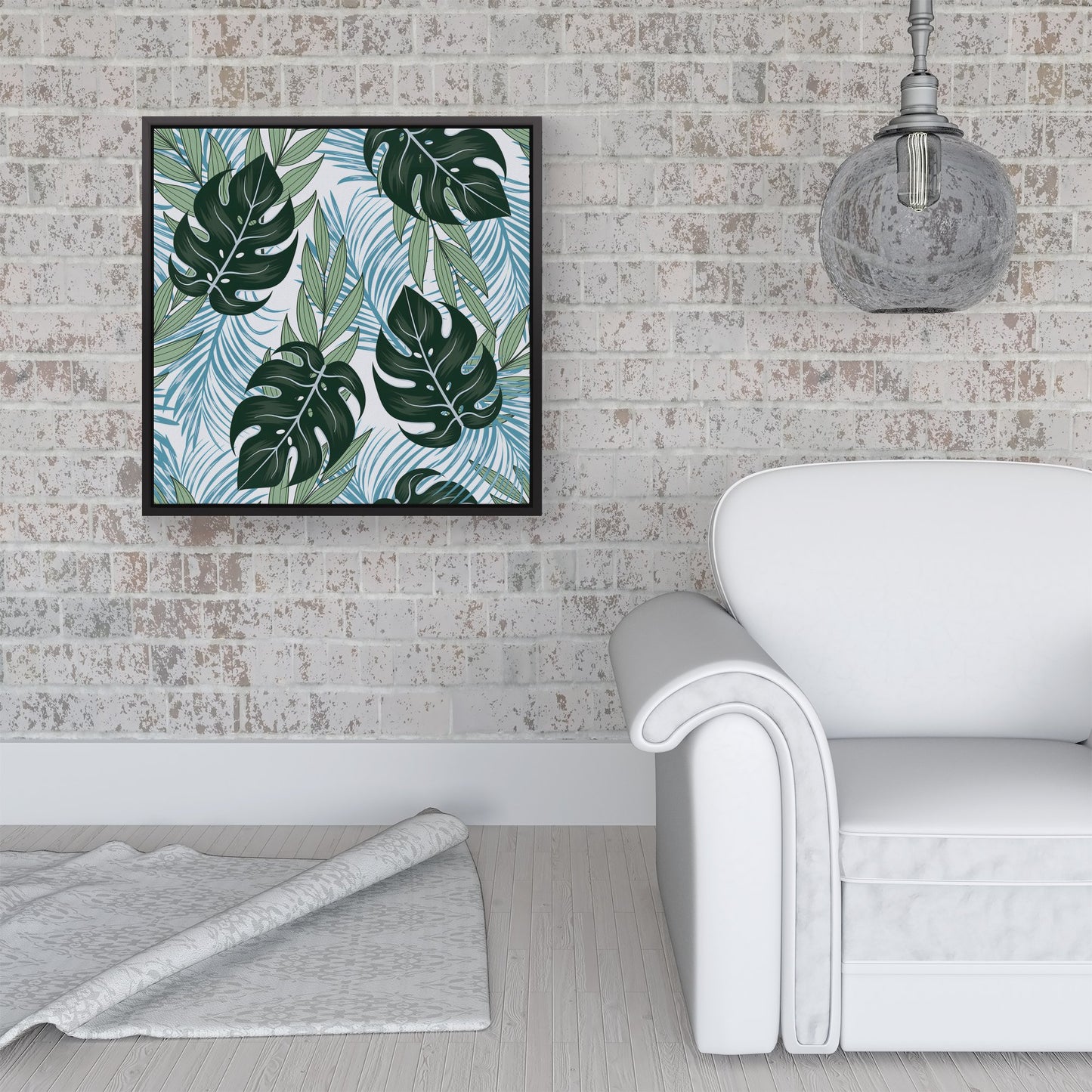 Tropical Pattern And Flowers Framed Canvas