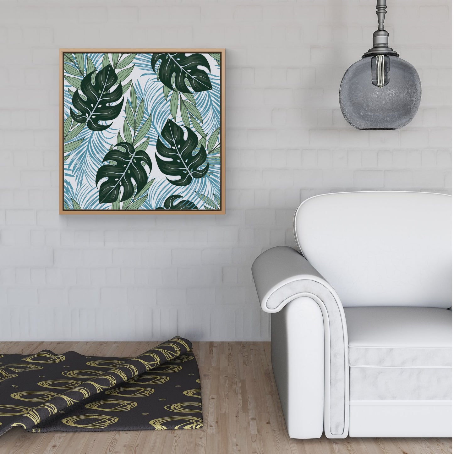Tropical Pattern And Flowers Framed Canvas