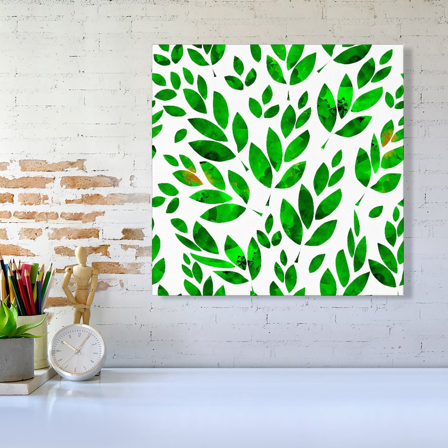 Watercolor Abstract Leaves Canvas