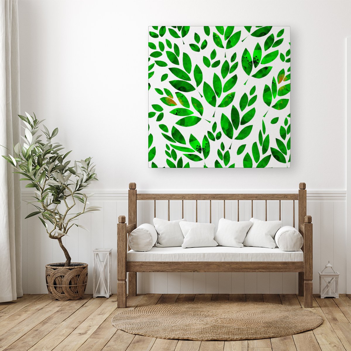 Watercolor Abstract Leaves Canvas
