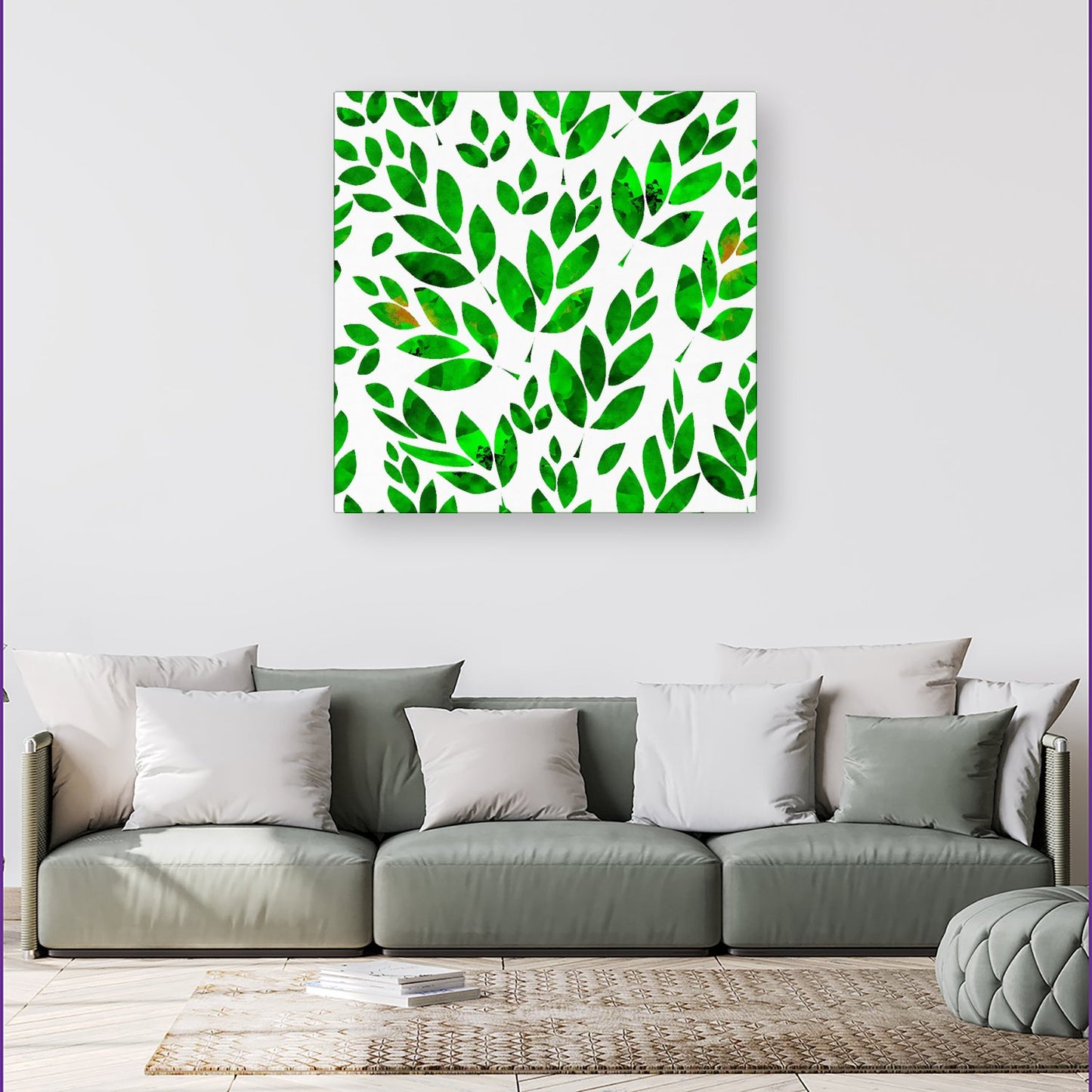 Watercolor Abstract Leaves Canvas