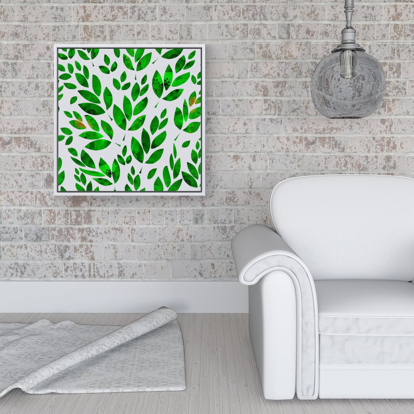 Watercolor Abstract Leaves Framed Canvas