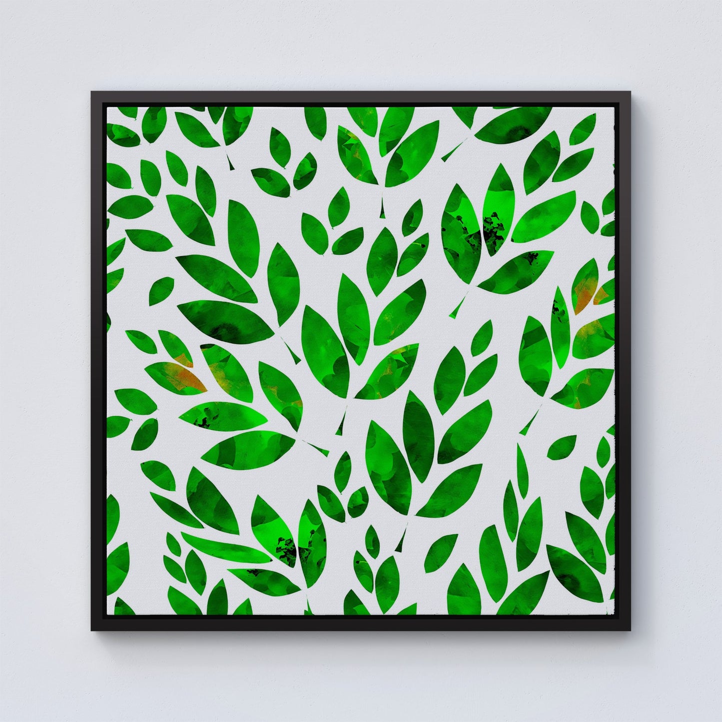 Watercolor Abstract Leaves Framed Canvas