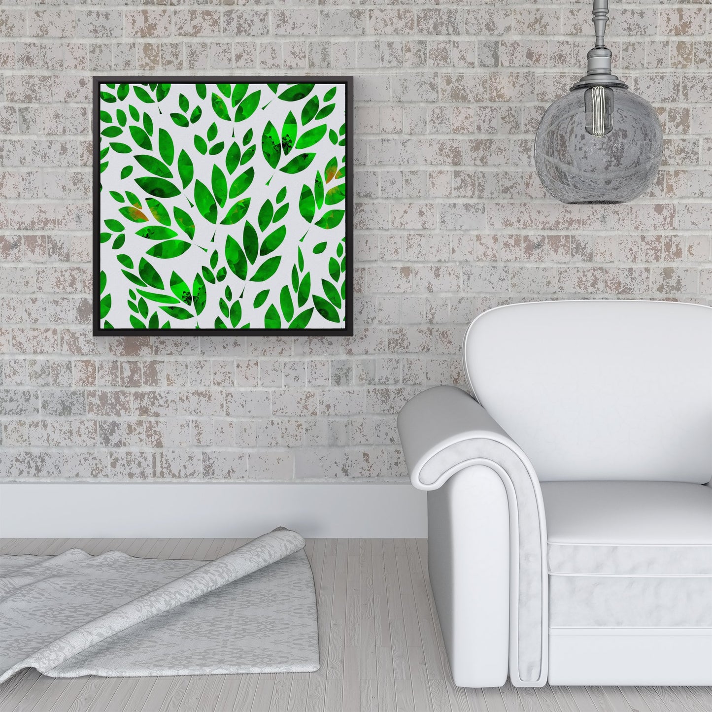 Watercolor Abstract Leaves Framed Canvas