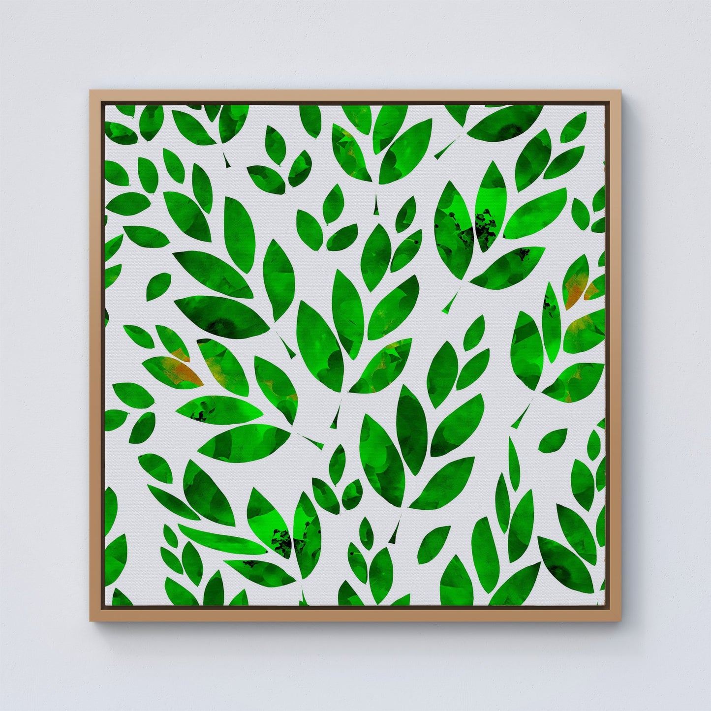 Watercolor Abstract Leaves Framed Canvas