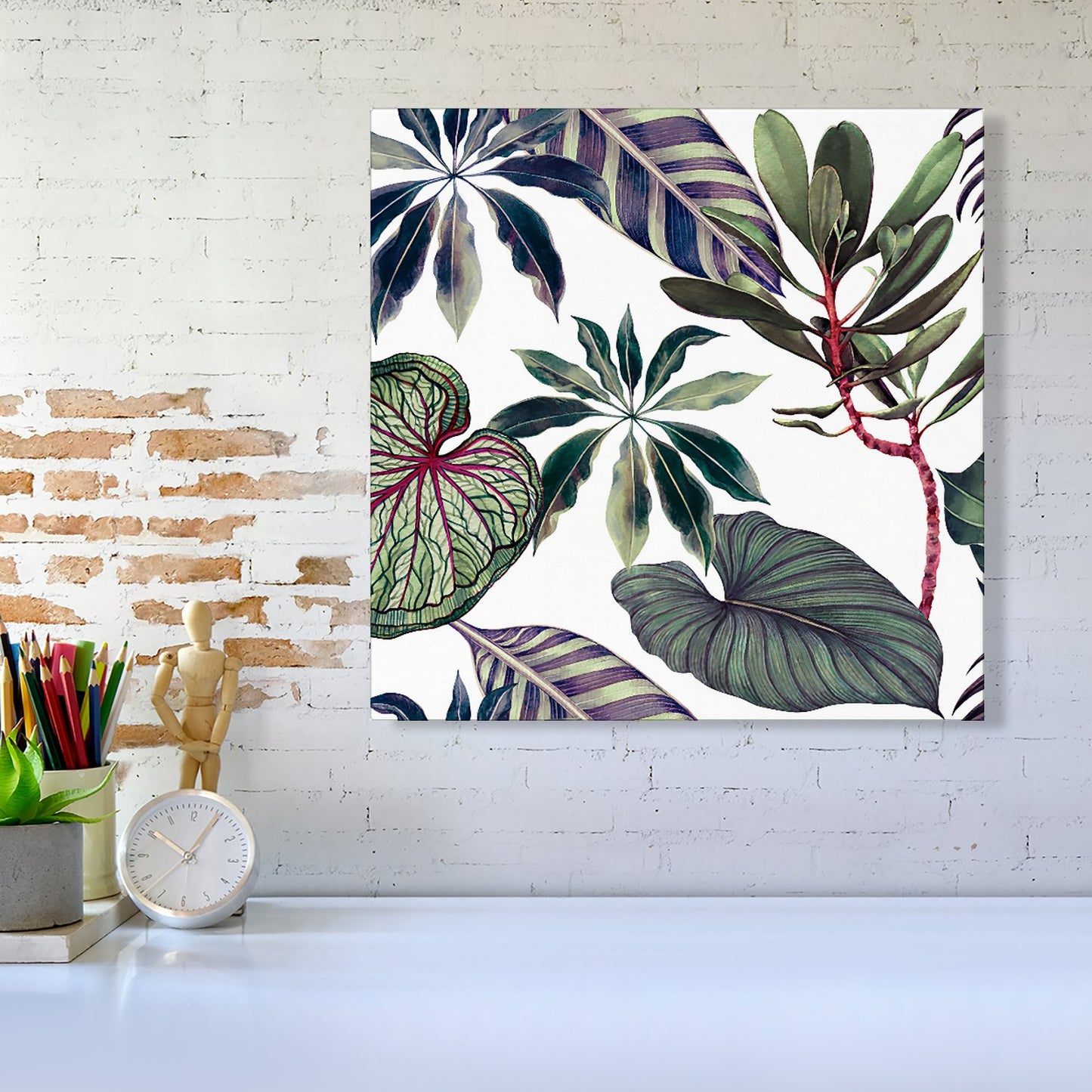 Watercolor Tropical Leaf Canvas
