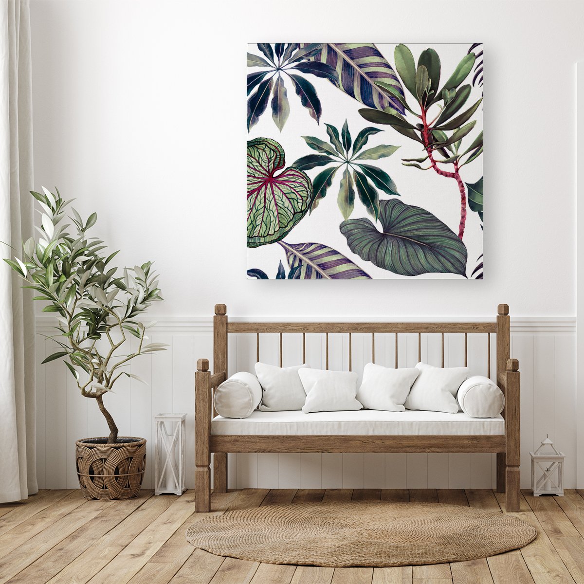 Watercolor Tropical Leaf Canvas
