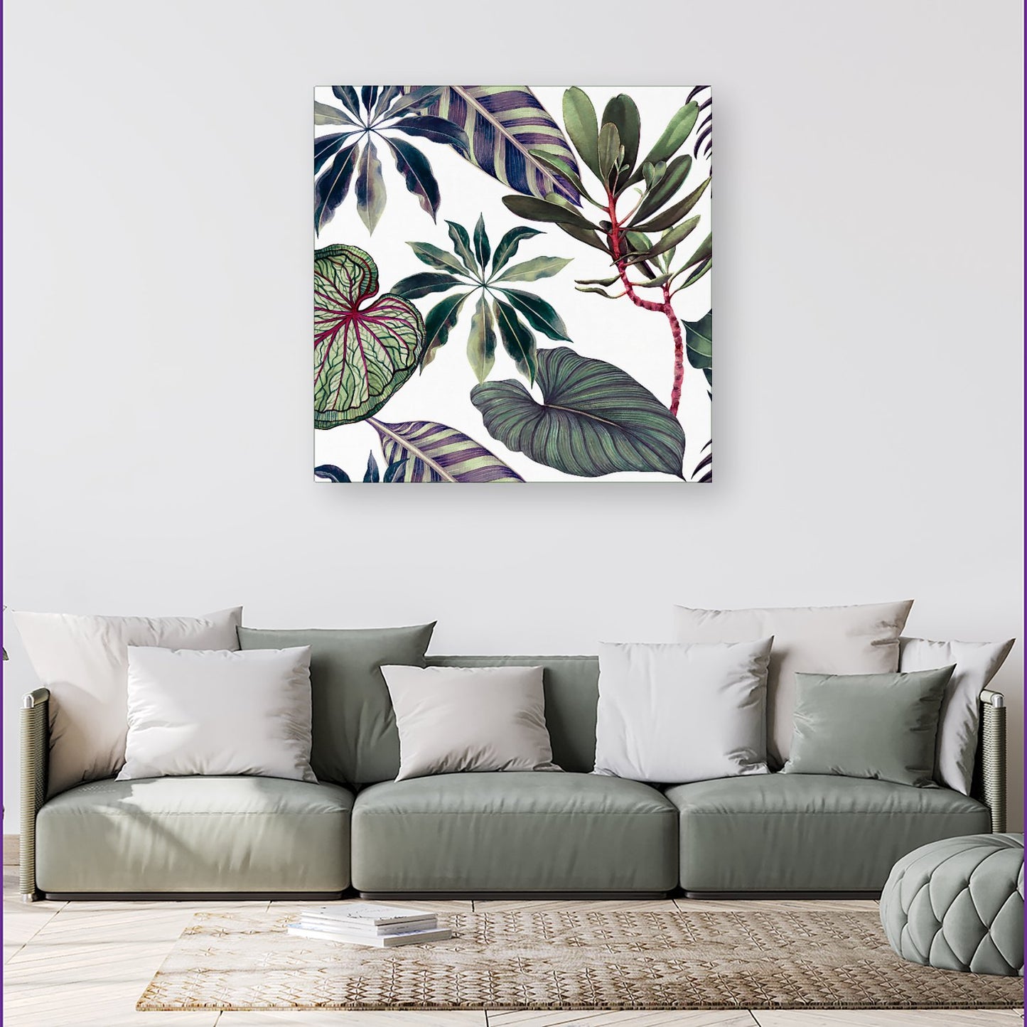 Watercolor Tropical Leaf Canvas