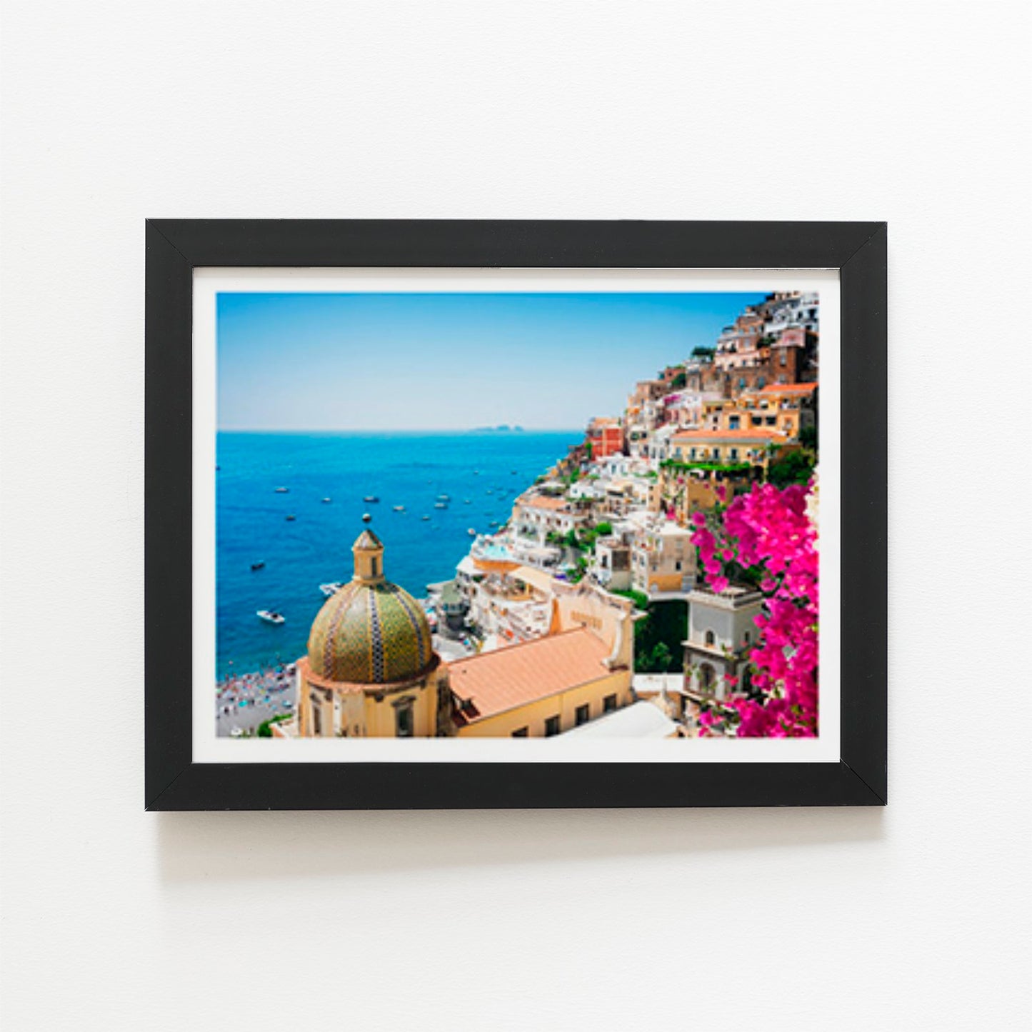 Positano With Flowers, Italy Art Prints