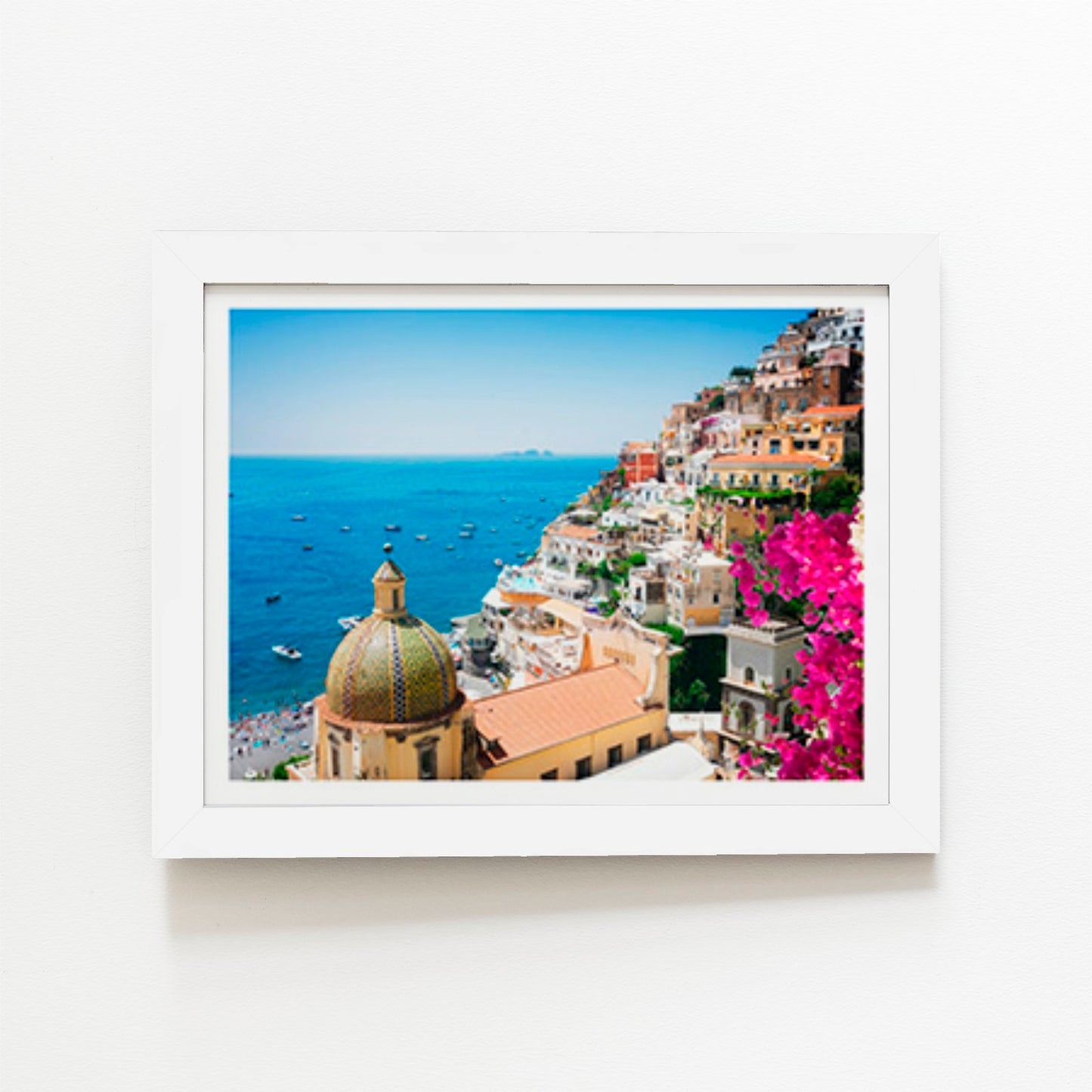 Positano With Flowers, Italy Art Prints