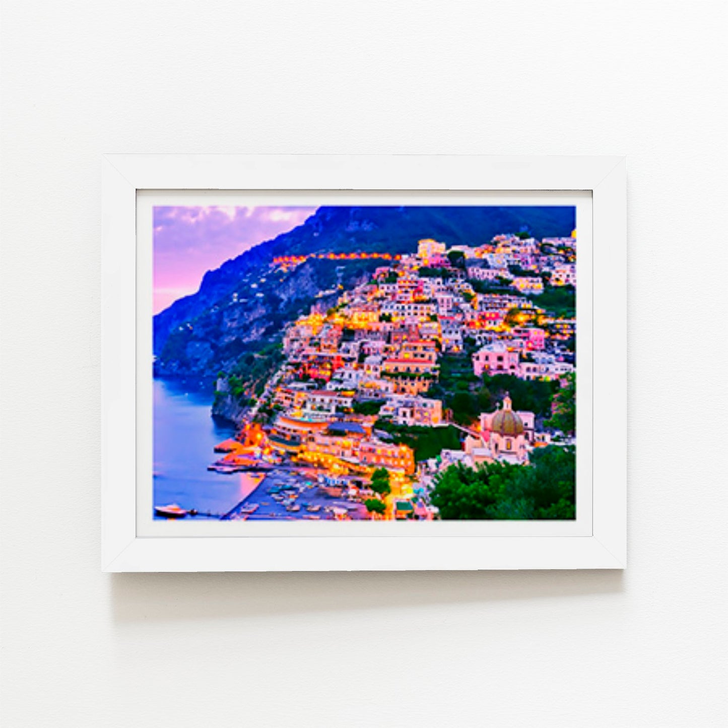 Postiano At Dusk, Amalfi Coast, Italy Art Prints