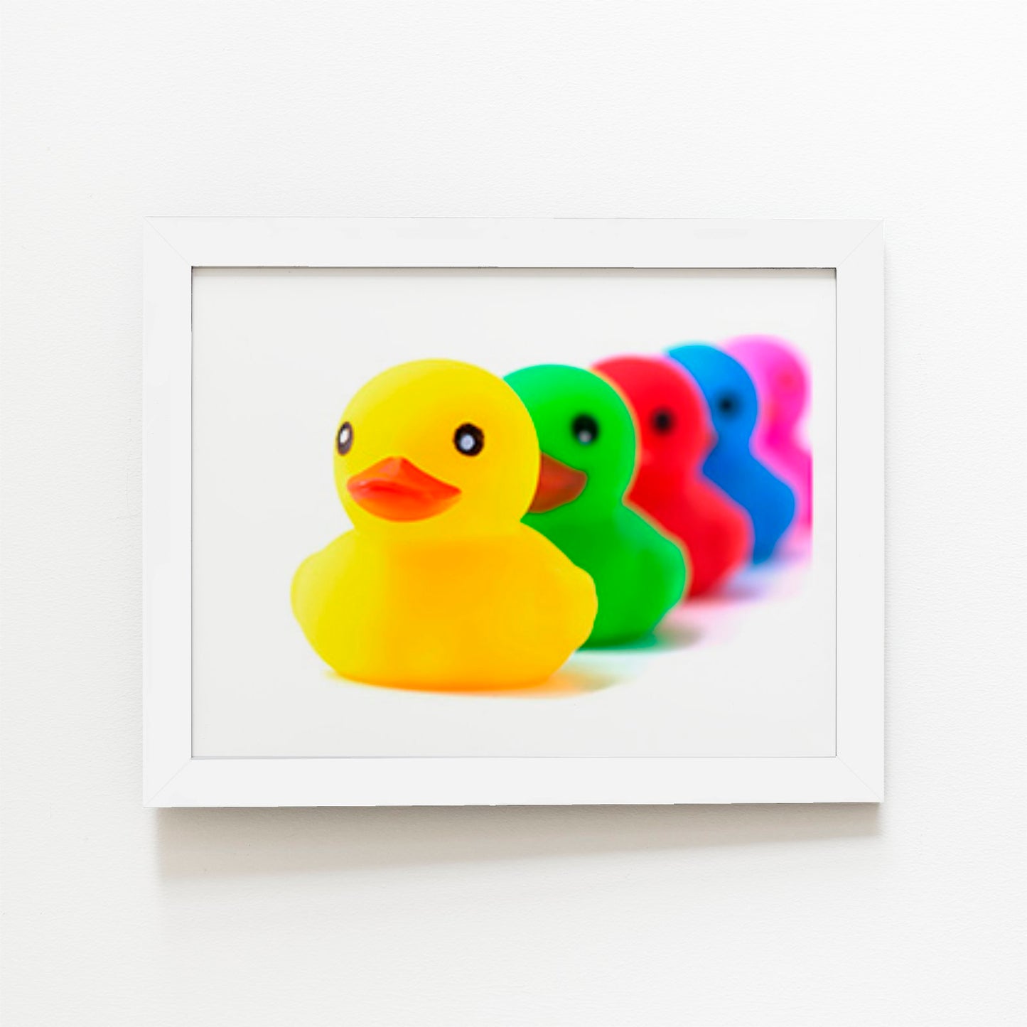 Colourful Ducks In A Row Art Prints