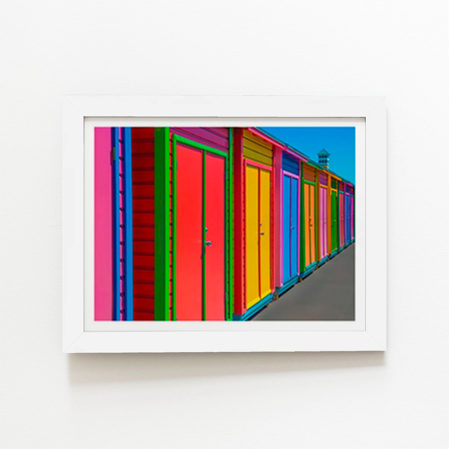 Coloured Beach Huts Sketch Art Prints