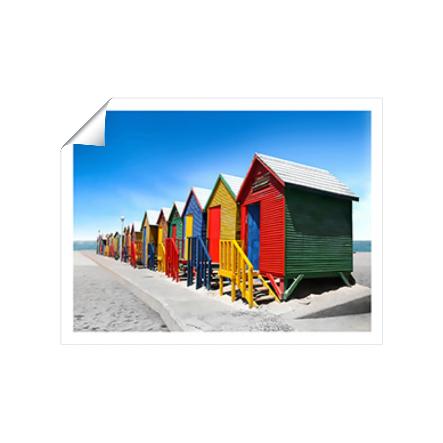 Colourful Bathing Cabins Art Prints