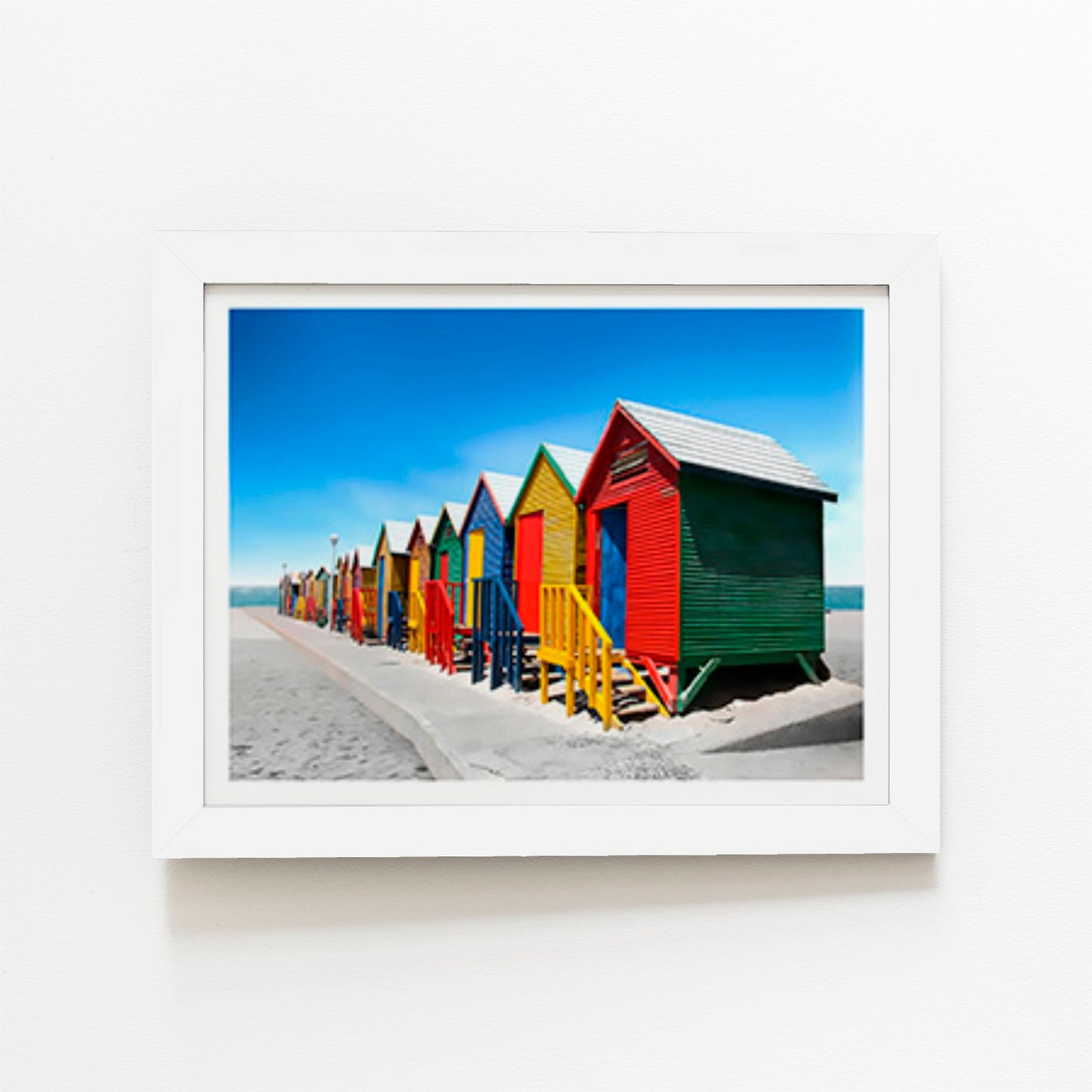 Colourful Bathing Cabins Art Prints