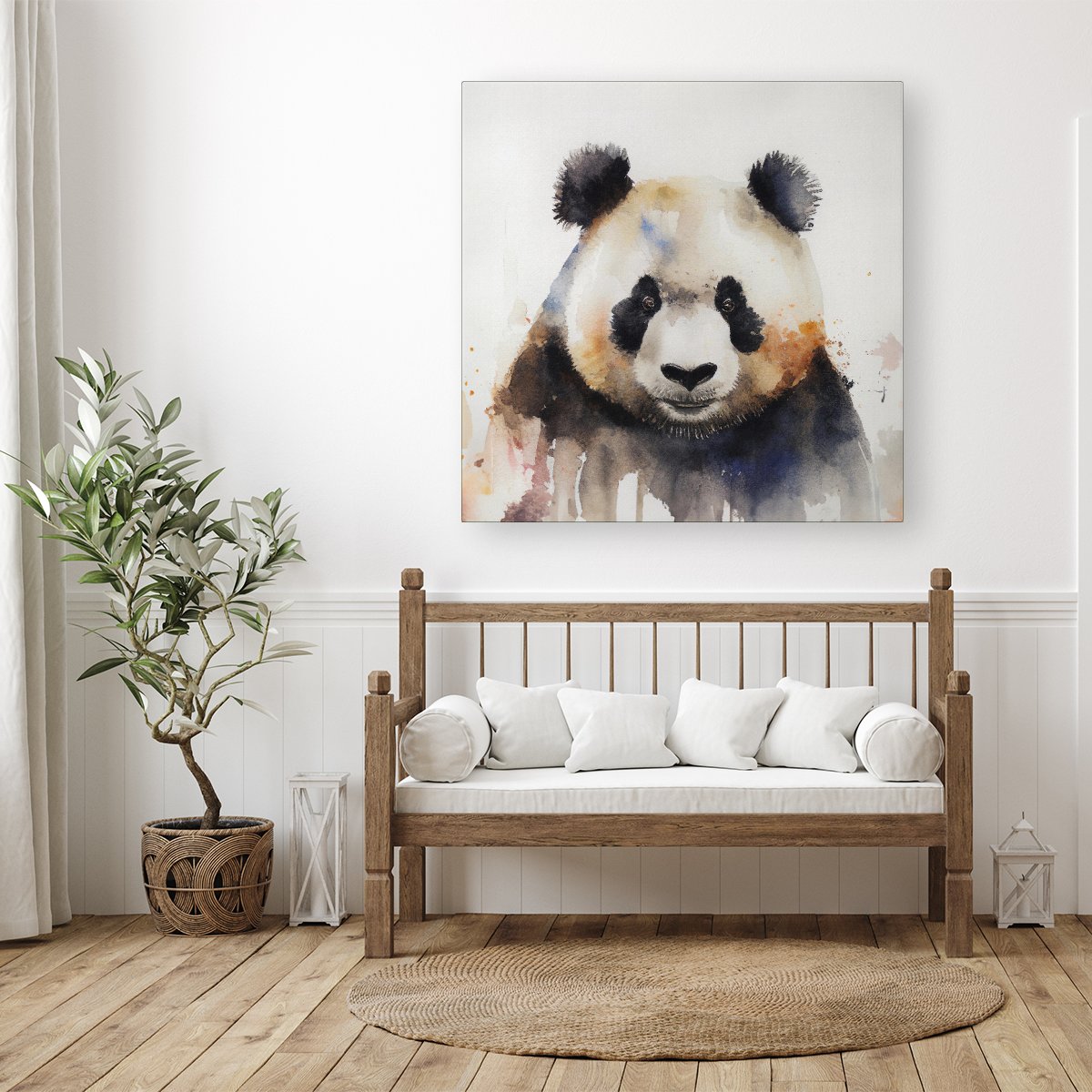 Panda Watercolour Canvas