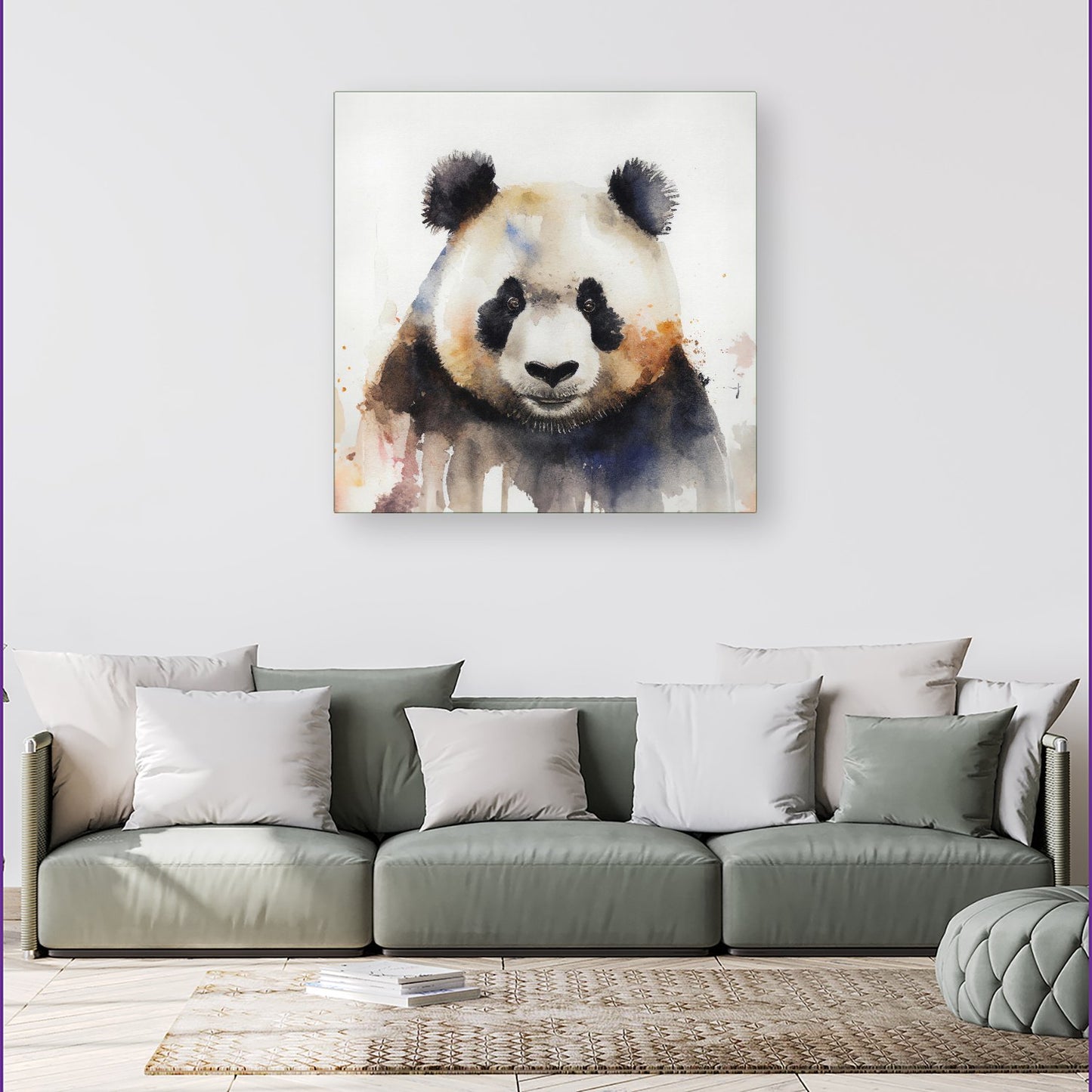 Panda Watercolour Canvas